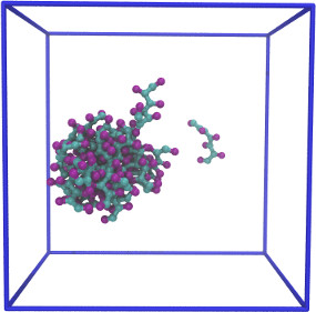 aggregation simulated using LAMMPS