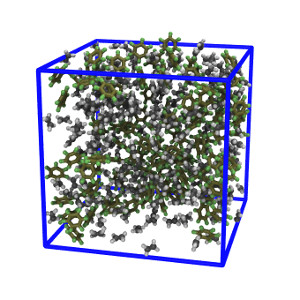 during pressure equilibration (LAMMPS simulation)